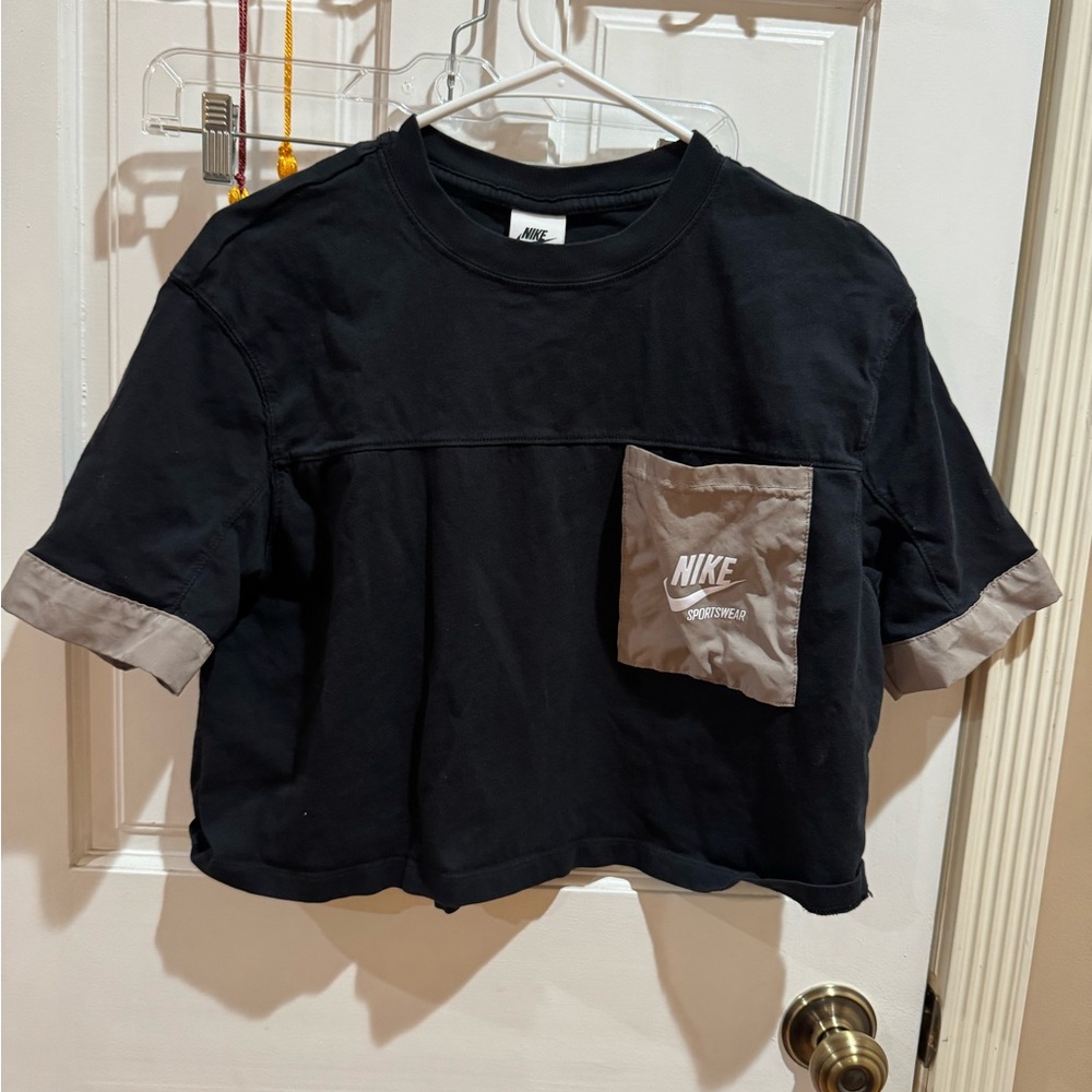 Nike Black Tee with Gray Pocket